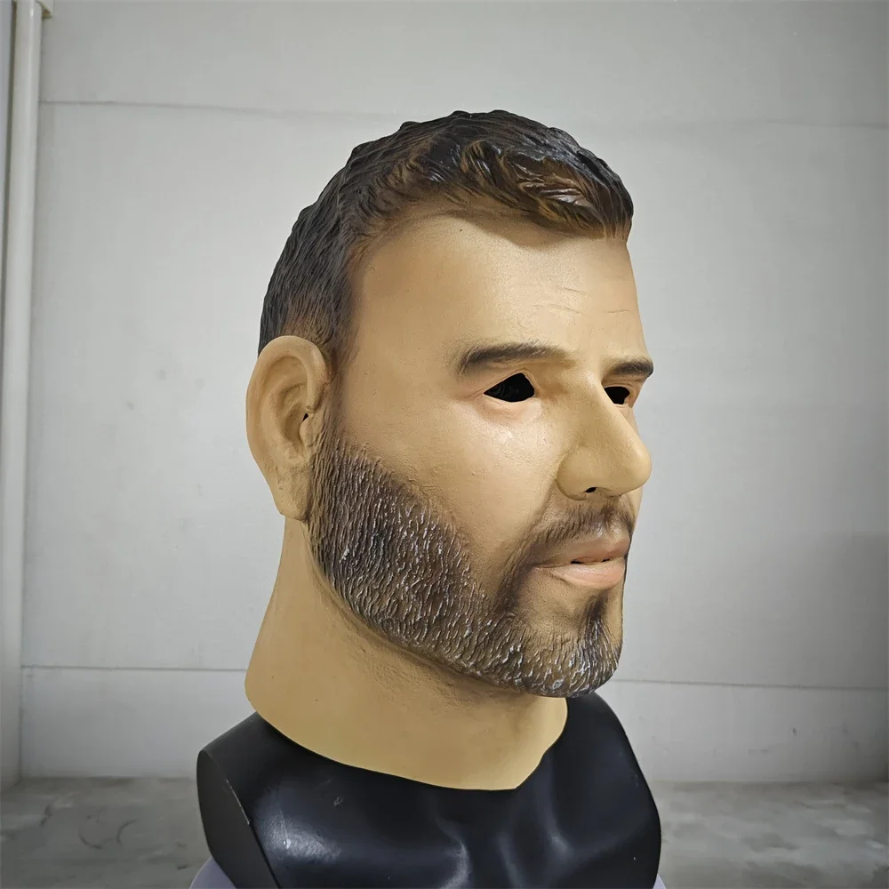 Realistic Latex Male Mask Chris Hemsworth Celebrity Mask Halloween Carnival Costume Party Fancy Dress Adult Prank Head Cover