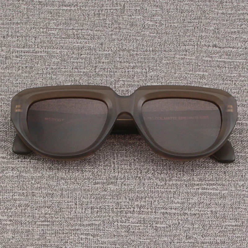 

Frosted Grey Acetate Sunglasses for Men Acetate Oval Thick Frame High Quality UV400 Outdoor Handmade Women Polarized Sun Glasses