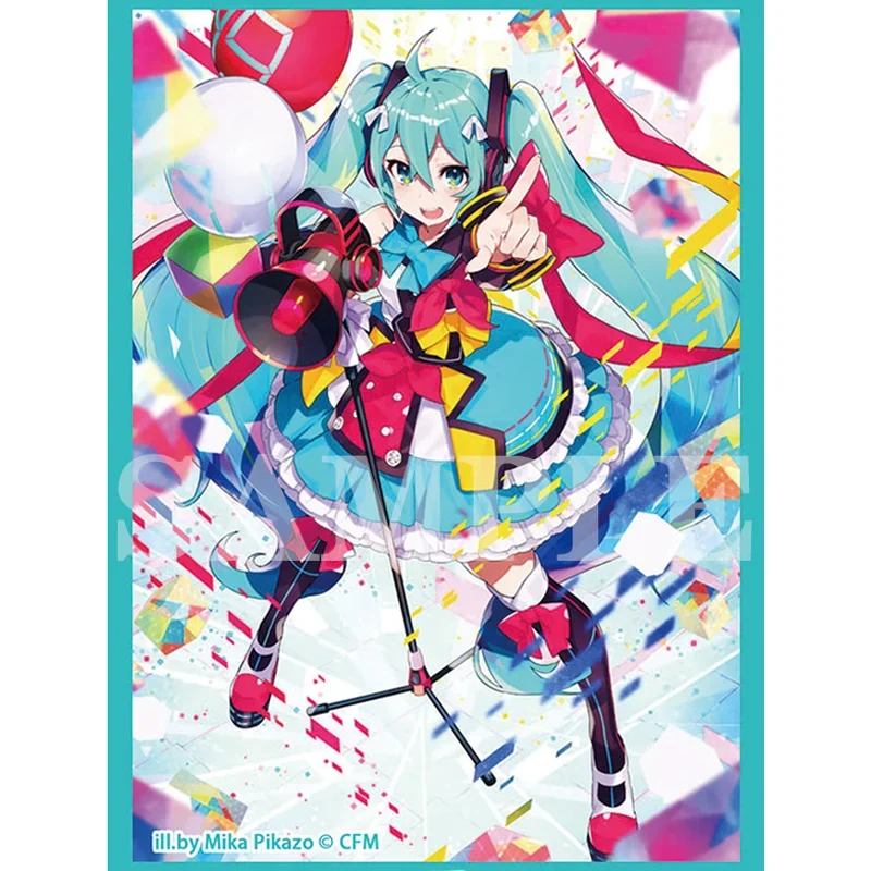 60pcs/Set Cards Sleeves Anime Hatsune Miku Birthday Only Self Made Anime Game Characters Collect Protector Album Binder DIY Toy