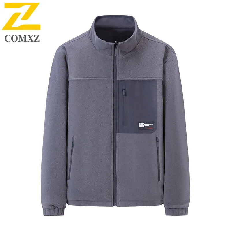 

COMXZ Мужская куртка 2025 г., модное легкое пальто с воротником-стойкой для работы на открытом воздухе, повседневное дорожное удобное ветрозащитное осеннее пальто