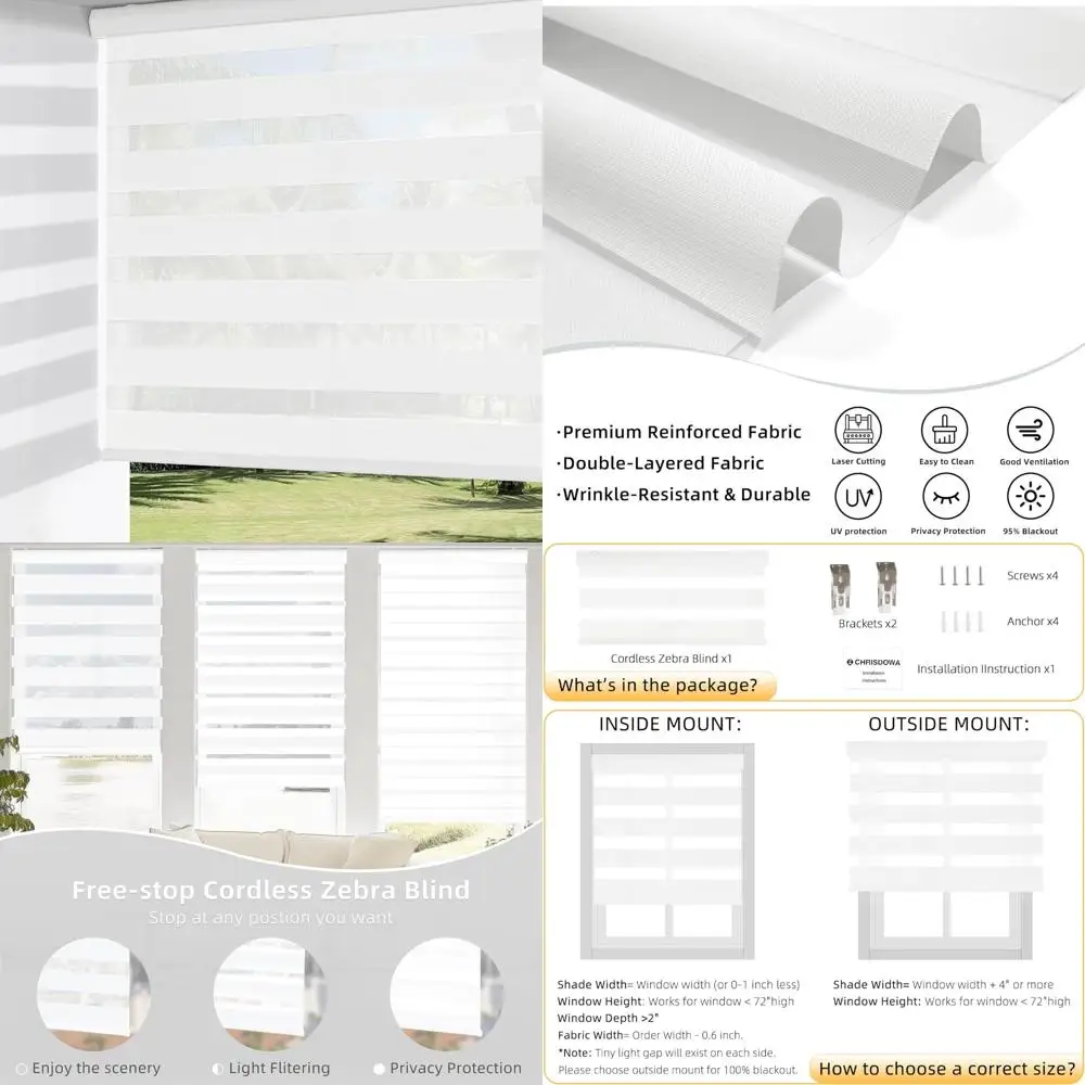 

Беспроводные жалюзи «Зебра», двухслойные ветрозащитные шторы с фильтрацией света, защитные шторы для конфиденциальности, выдвижные для окон