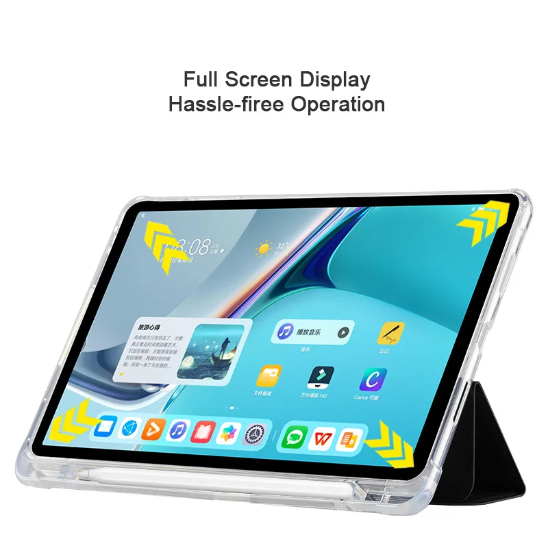 حافظة ناعمة شفافة لهاتف Xiaomi RedMi Pad SE 11 2025 مقاس 11 بوصة مع غطاء حامل القلم الرصاص