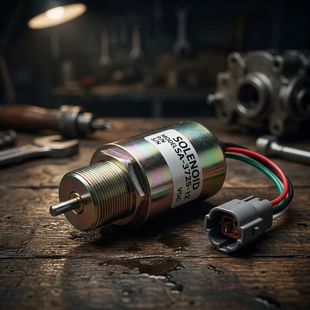 Engine Solenoid Valve 12V Solenoid Valve Copper Wire Conductivity Silver Fuel Management For Engine Efficiency