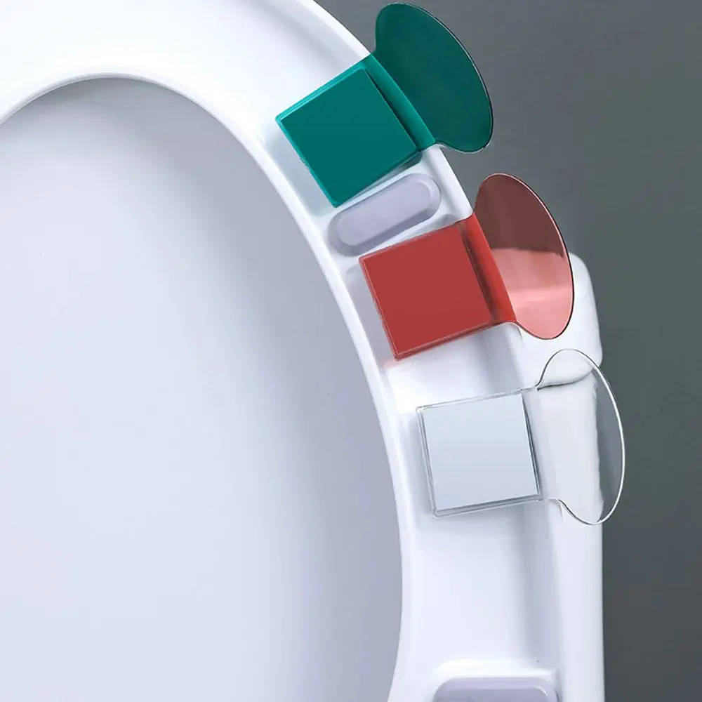Home Bathroom Transparent Self Adhesive Portable Plastic Handle Lifting Device Toilet Lid Raise Toilet Seat Lifter