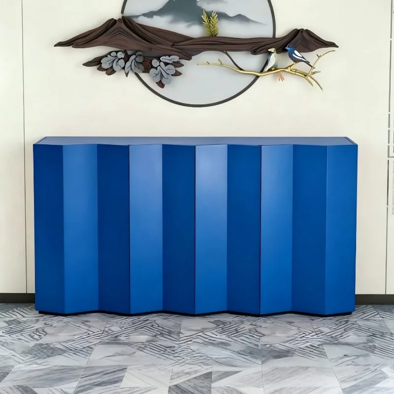 French paint side cabinet solid wood porch cabinet multi-functional decorative cabinet