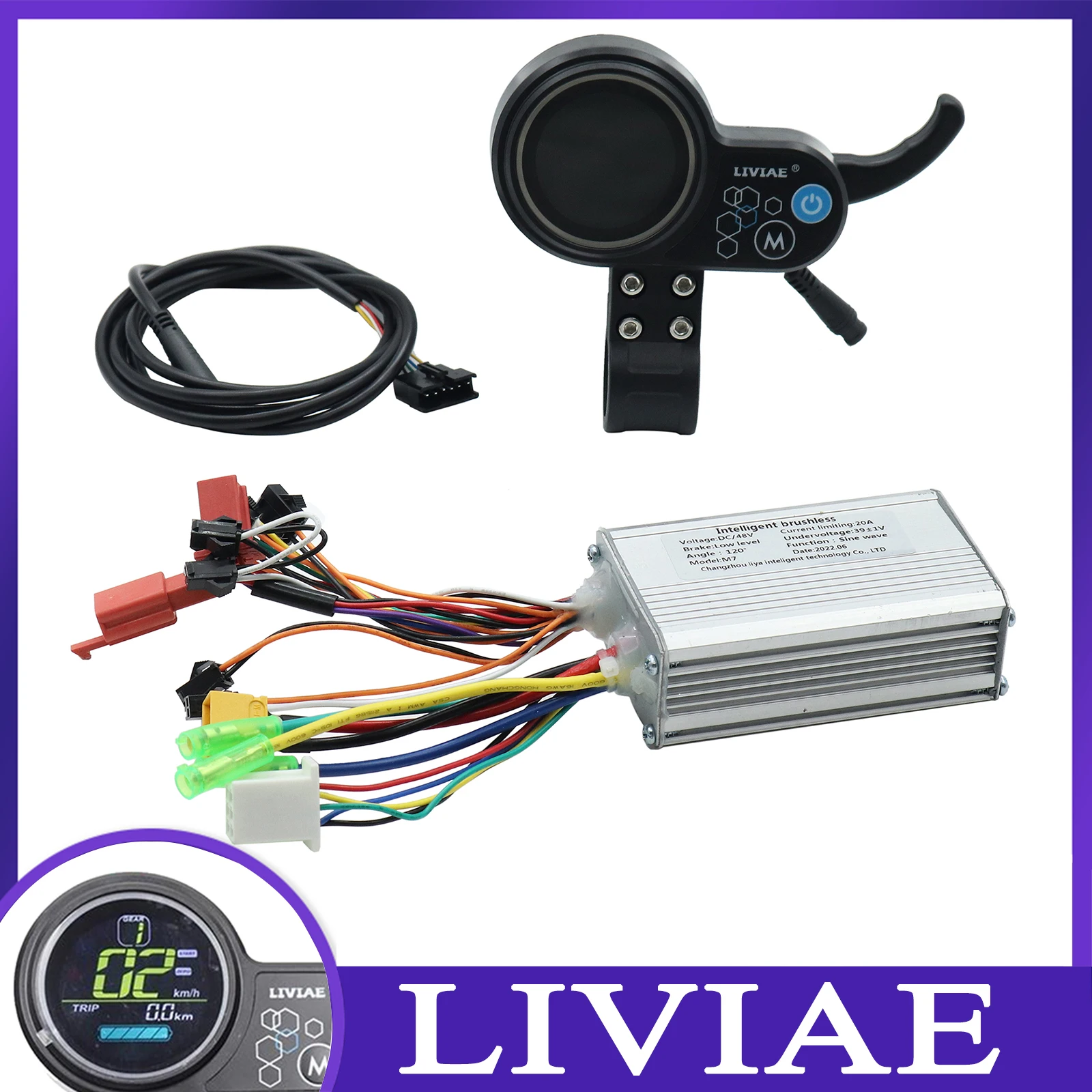 Electric Scooter LIVIAE Brushless Motor 36V/48V Controller Speed Control Instrument LCD Accelerator For Kugoo M4/m4 Pro Parts