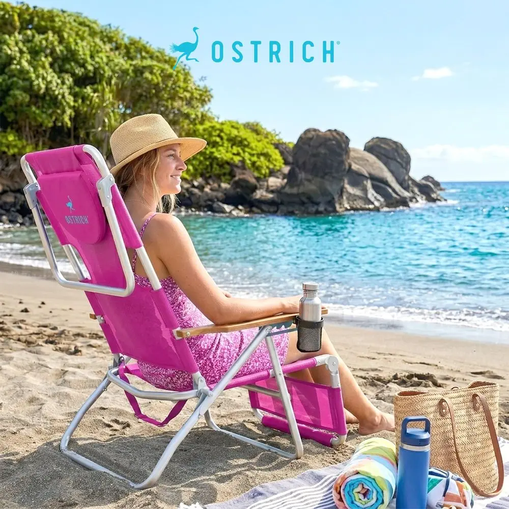 the Original 3N1 Lightweight Beach Reclining Lounge Chair with Footrest, Outdoor Furniture for Patio, Balcony, Backyard, or Por