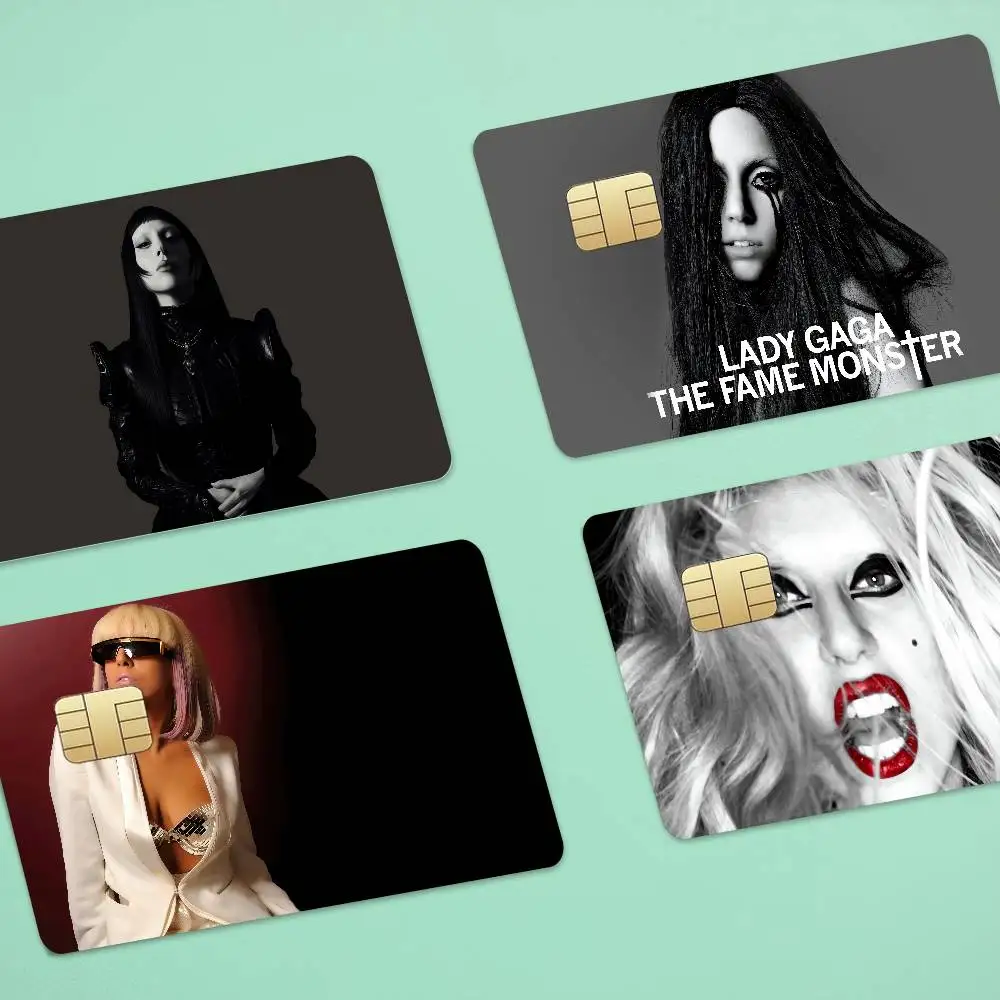 Singer Lady Gaga 1 Set Of 4 Pcs Credit Card Skin Stickers For VISA Bank Card Waterproof Sticker Anti-scratch Women Gift