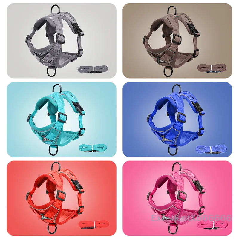 

Adjustable Breathable Reflective Cat Harness Leash Set for Kitten Puppy Chest Strap Traction Rope Pet Supplies Escape Proof