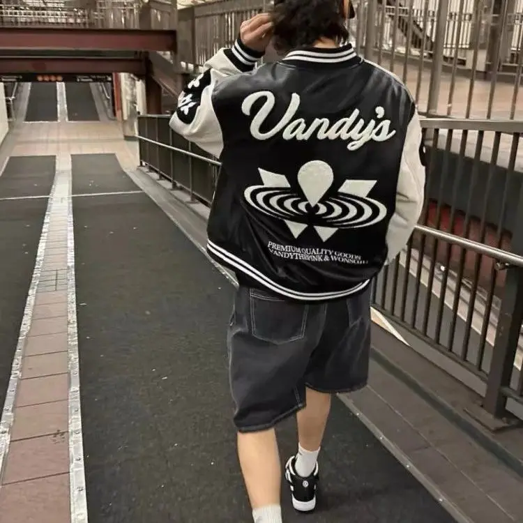 

Vandythepink Floing Embroidery Letter Logo Baseball Jaet Outerwear round ape Cotton Sti Ball Cap Sle Casual Loose Fit