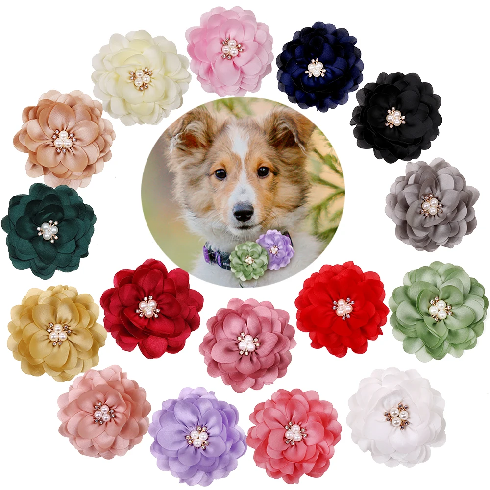 20/50px Flower Collar For Dogs  Dog Pet Sliding Bow Tie For Dogs Bowties Collar Accessories Diamond Dog Grooming Accessories