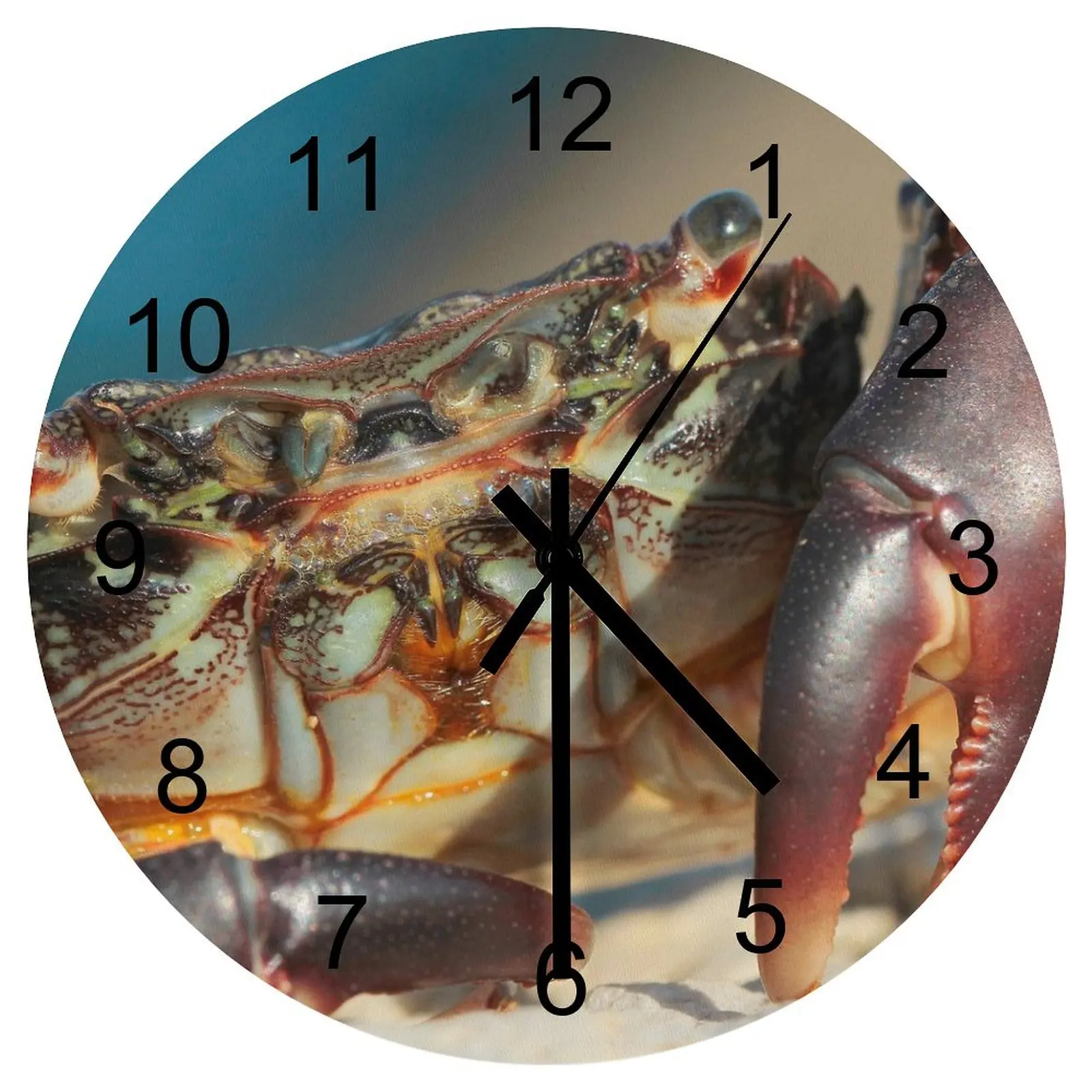 

Indoor Wall Clock Fascinating underwater world Clocks 12 inch Mute Wooden Round Creative 3D Display Nordic