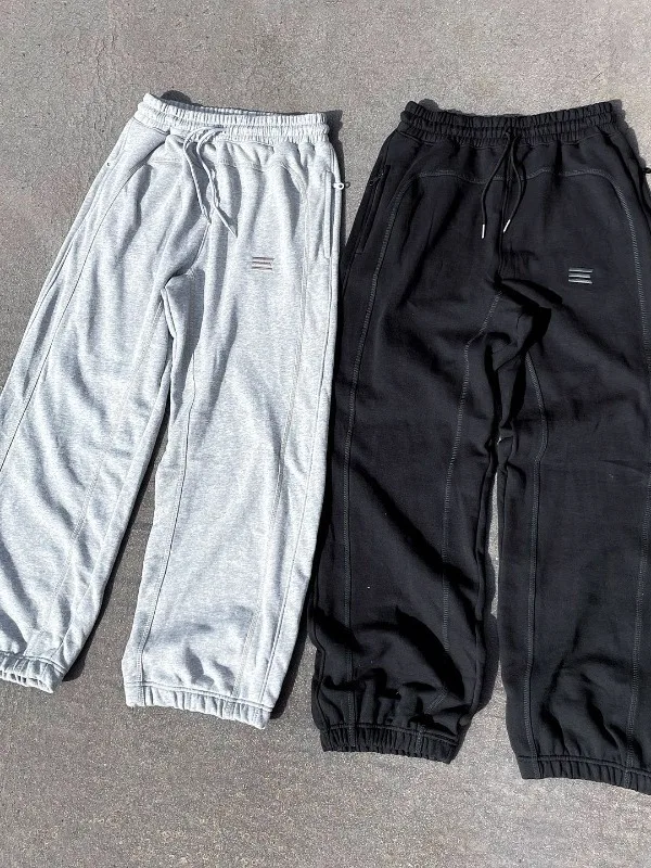 

Y2K Retro Streetwear Loose Fit Versatile Spor Cotton Sweatpants High Waist Straight Leg Embroidered Casual Trousers