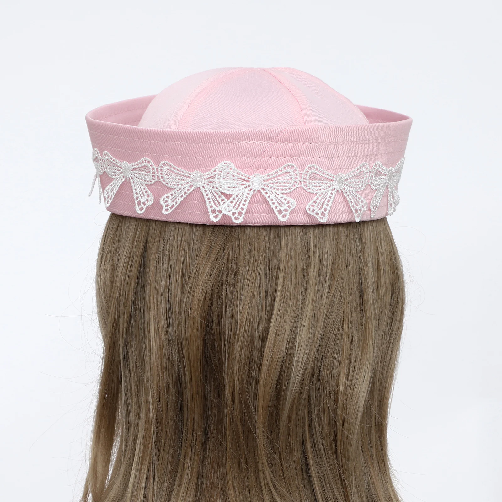 الكورية القوس عقدة لطيف الوردي بحار قبعة الوجه الطنف تنوعا الحلو فتاة Y2K قبعة القبعات البحرية المرأة قبعة هالوين اكسسوارات #4