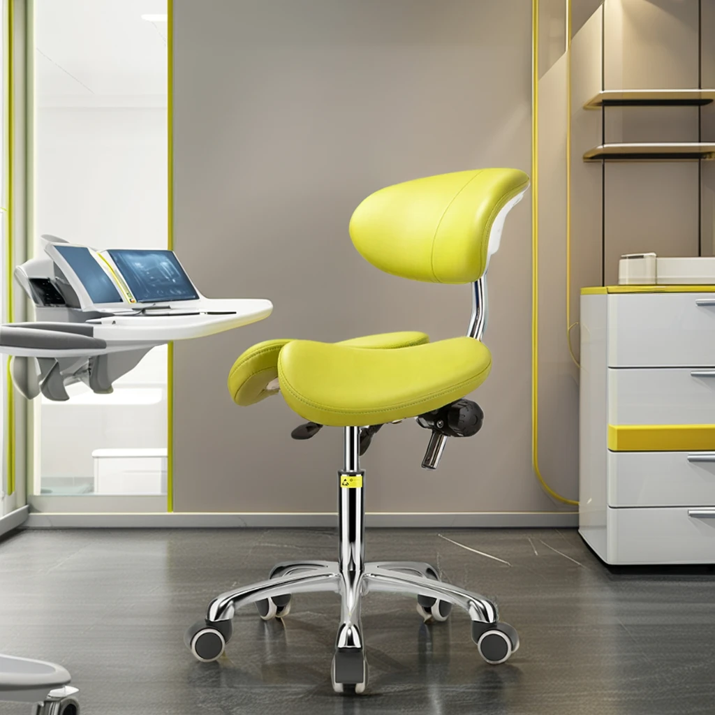 Ergonomic Adjustable Dental Saddle Stool Modern Lift Swivel Chair for Dentist for Laboratory School Workshop Hospital Use