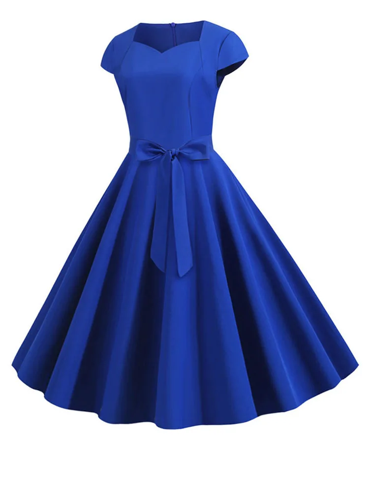 Summer Vintage Dress Women Solid Red Square Collar Retro Rockabilly Party Dresses Belt Robe Femme - AliExpress 200000345 Summer Vintage Dress Women Solid Red Square Collar Retro Rockabilly Party Dresses Belt Robe Femme - AliExpress 200000345
