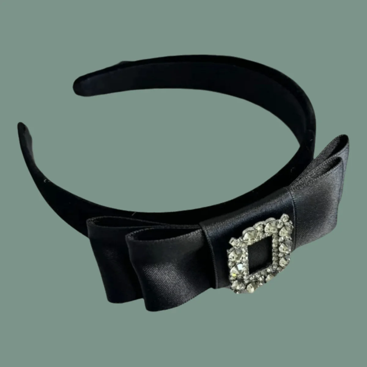 

Double Layer Rhinestone Headband Black Rich Girl Style Non-Slip Hair Hoop for Women Versatile Outdoor Elegant Hair Accessories