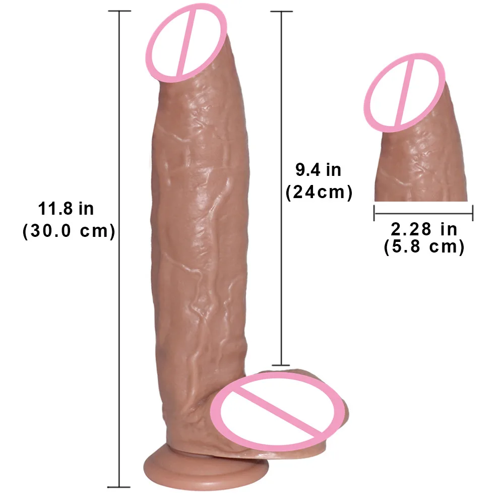 D: 5.8cm 12inch 30cm Huge Dildos with Strong Suction Cup Realistic Big Dildo Penis Female Masturbator Sex Shop Adult