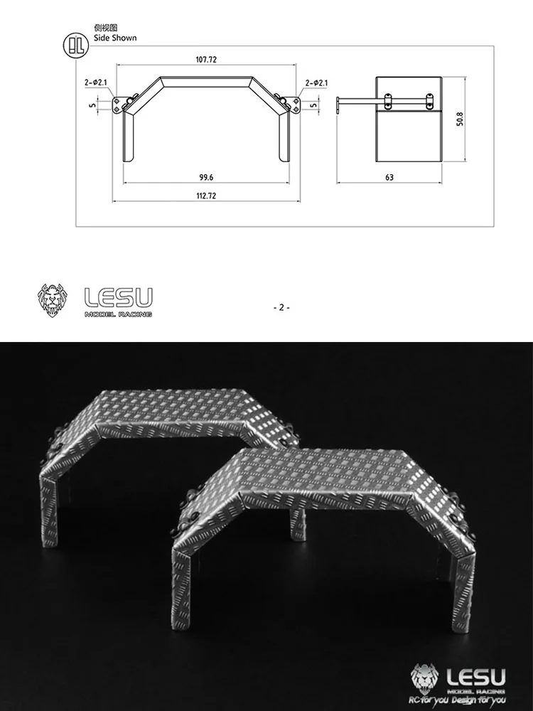 LESU Metall-Frontschutzblech-Ersatzteile für ferngesteuerte Kipper-Spielzeuge für 1/14 DIY Tamiya Dumper RC Traktor-LKW-Auto TH02292 – Detail 9