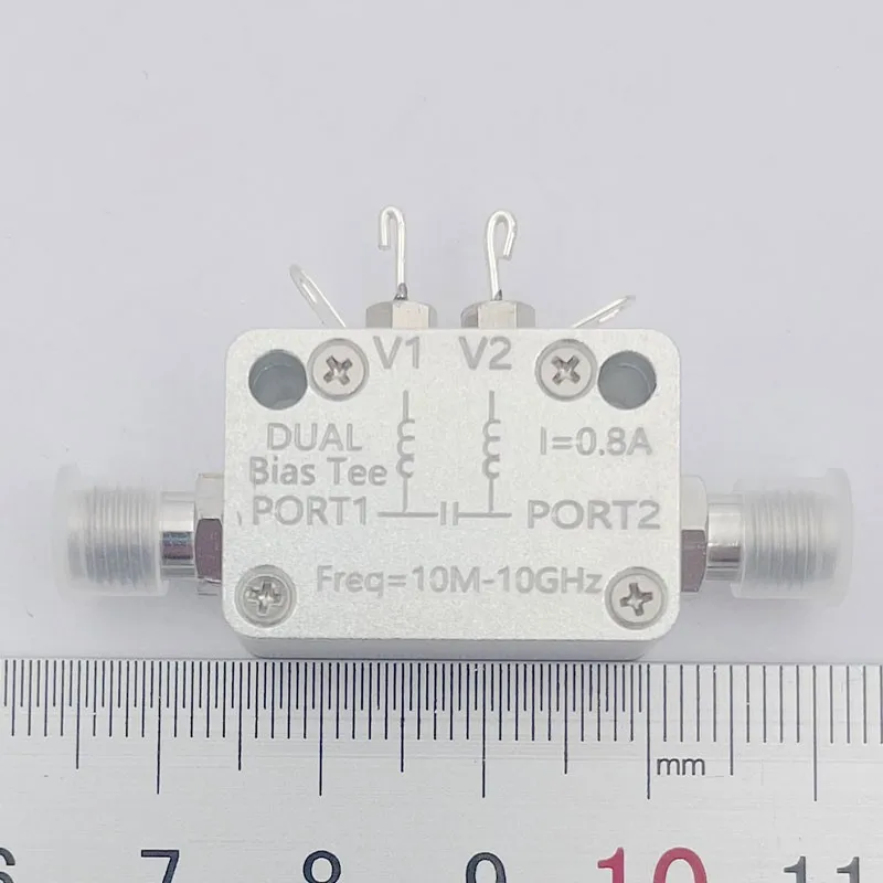 

10M-10GHz RF Bias Tee DC50V Bidirectional Feed Coaxial Bias Tee with S M A Female Connector RF Accessory