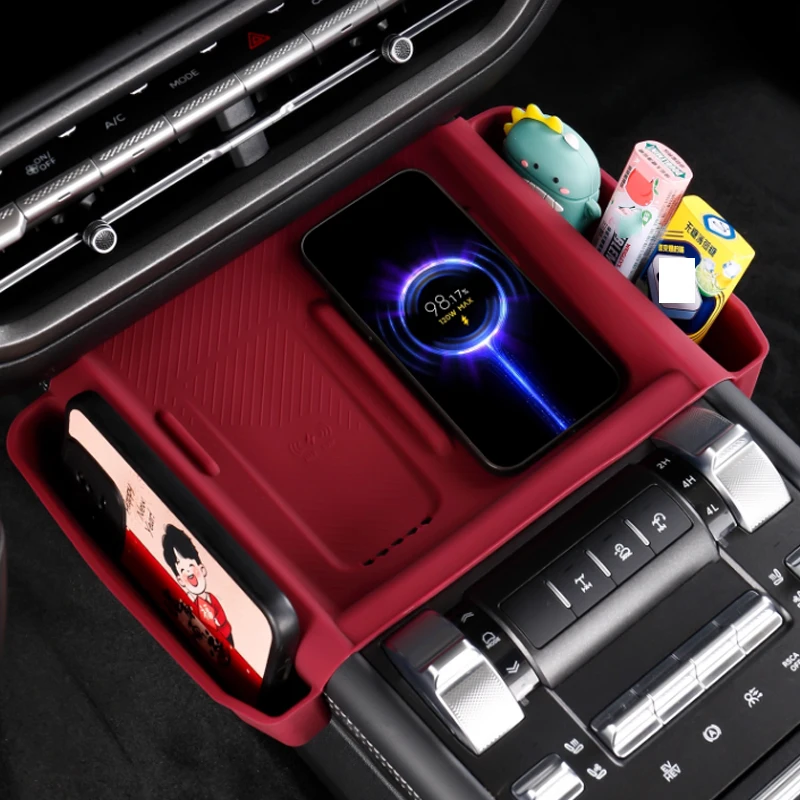 

For TANK 300 2025 2026 Central Control Wireless Charging Silicone Pad Storage Box Interior Decoration Modification Supplies