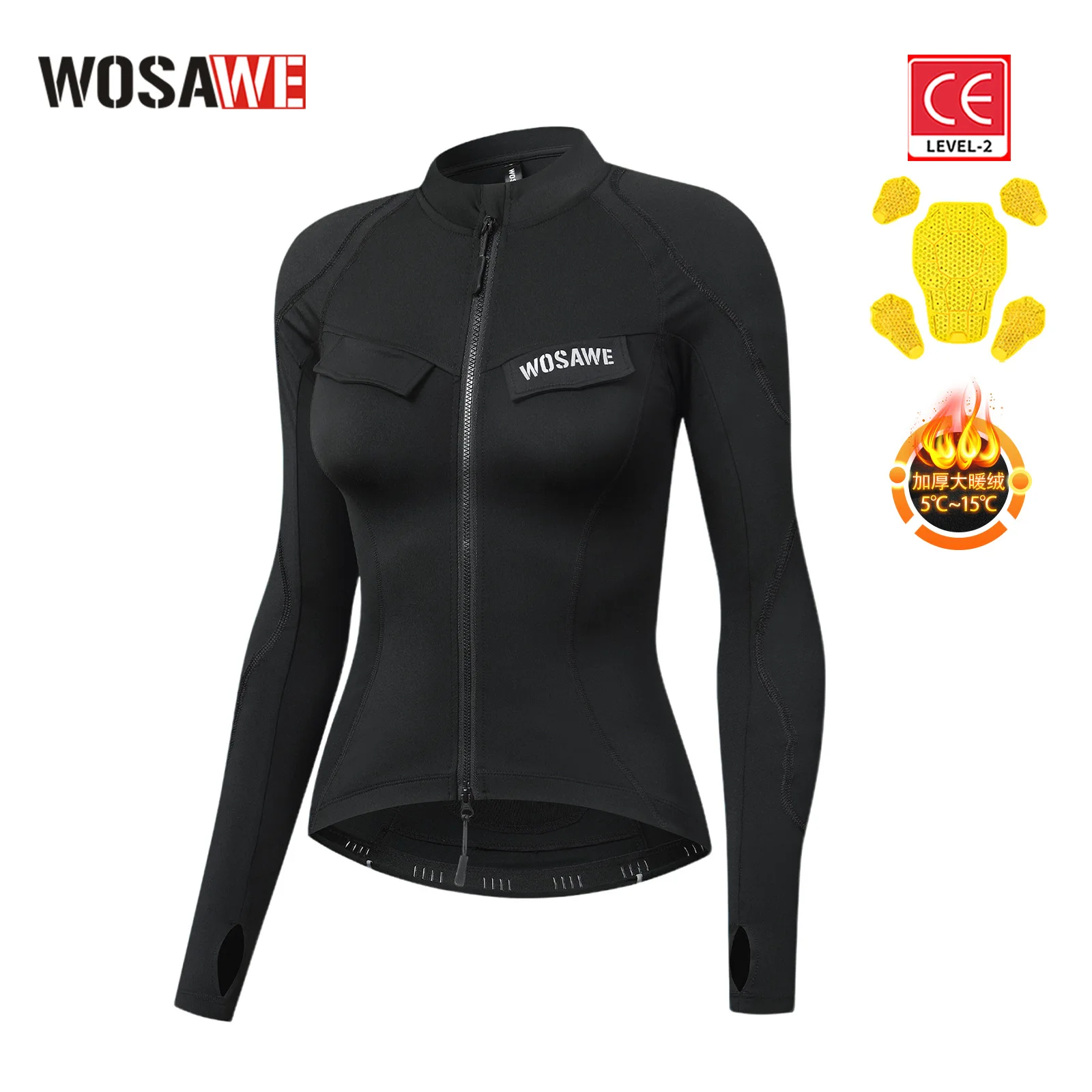 WOSAWE Women Motorcycle Riding Jacket Summer Reflective White Biker Shirt with Removable Armor Pads Full Zip Moto Gear