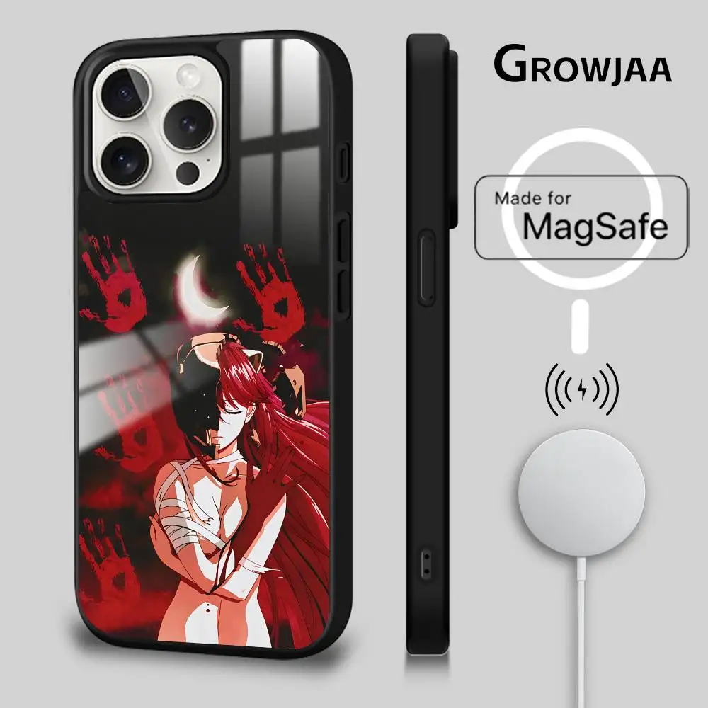 

Anime E-Elfen L-Lied phone case for iPhone 17 16 15 14 13 12 11 Pro Max Plus Mini Magsafe Magnetic Wireless Mirror Funda