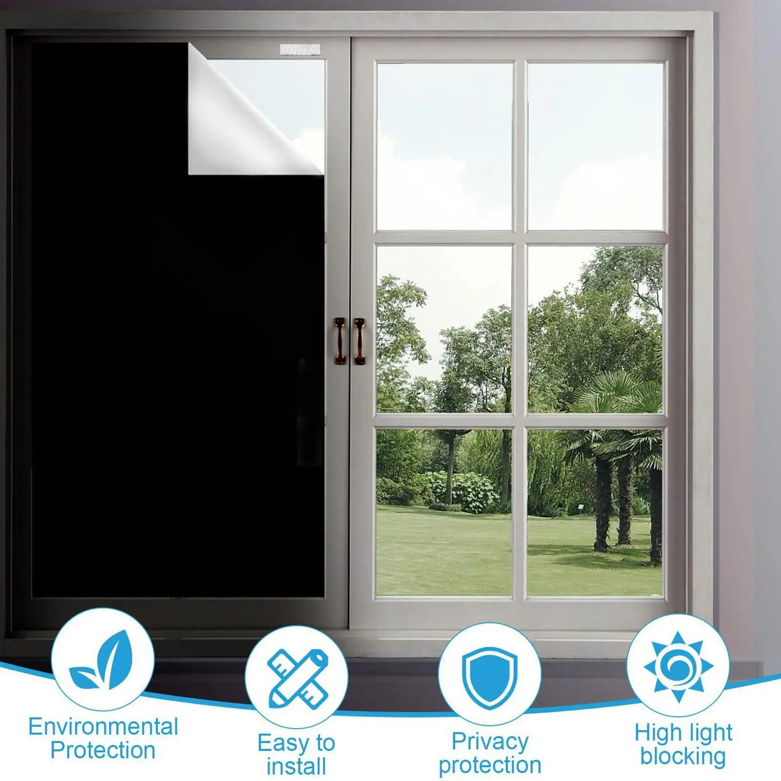 Blackout Window Film Magnetic Portable RV Window Shade Home Accessories For Car Rental Travel Vehicle Offices Trailer Door Patio
