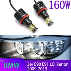 160W White LED Angel Eye Halo Ring Light Auto Lighting 6000K For BMW 3 Series E90 E91 LCI Xenon 2009-2013 accessories