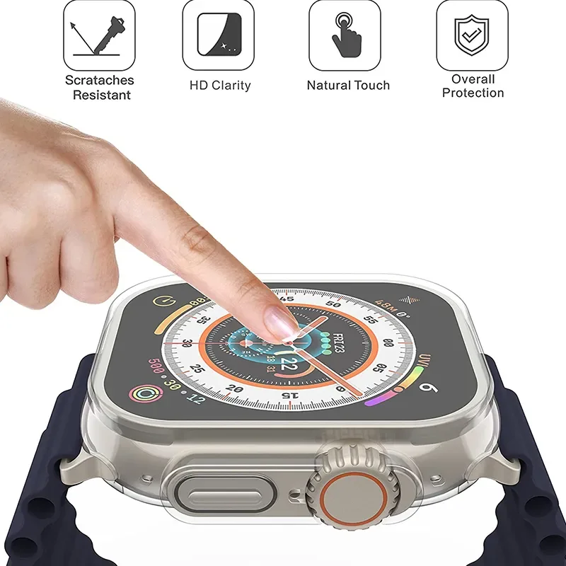 حافظة تغطية كاملة 360 لساعة أبل Ultra2 49 مللي متر واقي للشاشة غطاء حماية لساعة iWatch Ultra 49 مللي متر حافظة ممتصة للصدمات من البولي يوريثان #5