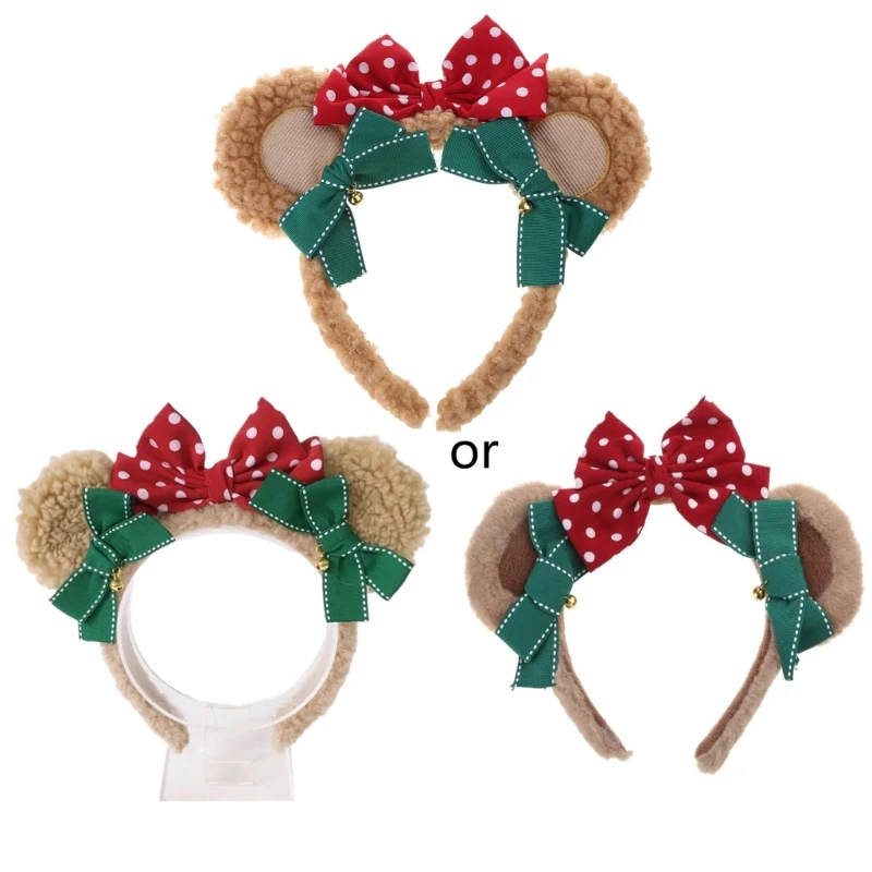 Q0KE Fascia per orecchie da orso per donne e ragazze, festa in maschera, accessori per capelli cosplay