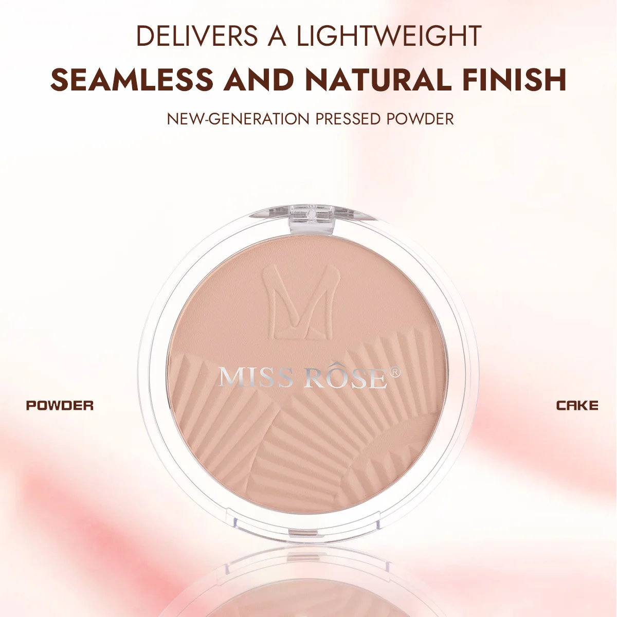 MISS ROSE Round Matte Setting Powder Compact Concealer Natural Light Texture Oil Control Face Makeup Cosmetics for Daily Use