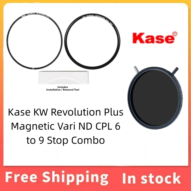 Kase KW Revolution Plus Magnetic VND CPL Filter 6-9 Stop Dual Lever Adjustable Variable ND Circular Polarizer Lens Filter with