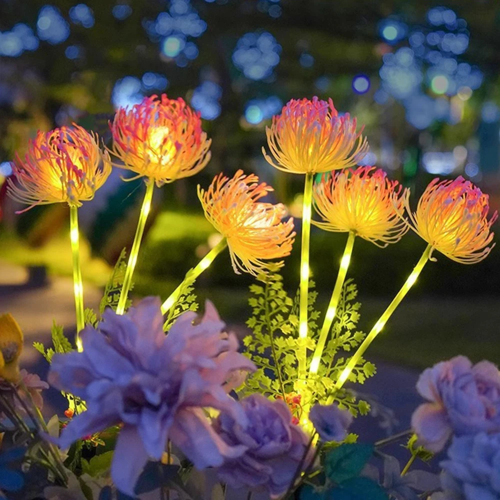 

Светодиодный солнечный светильник для газона и цветов, уличный водонепроницаемый светильник для кольев, декоративные ночные светильники, светлячок, подсолнечник, сад, патио, заднего двора
