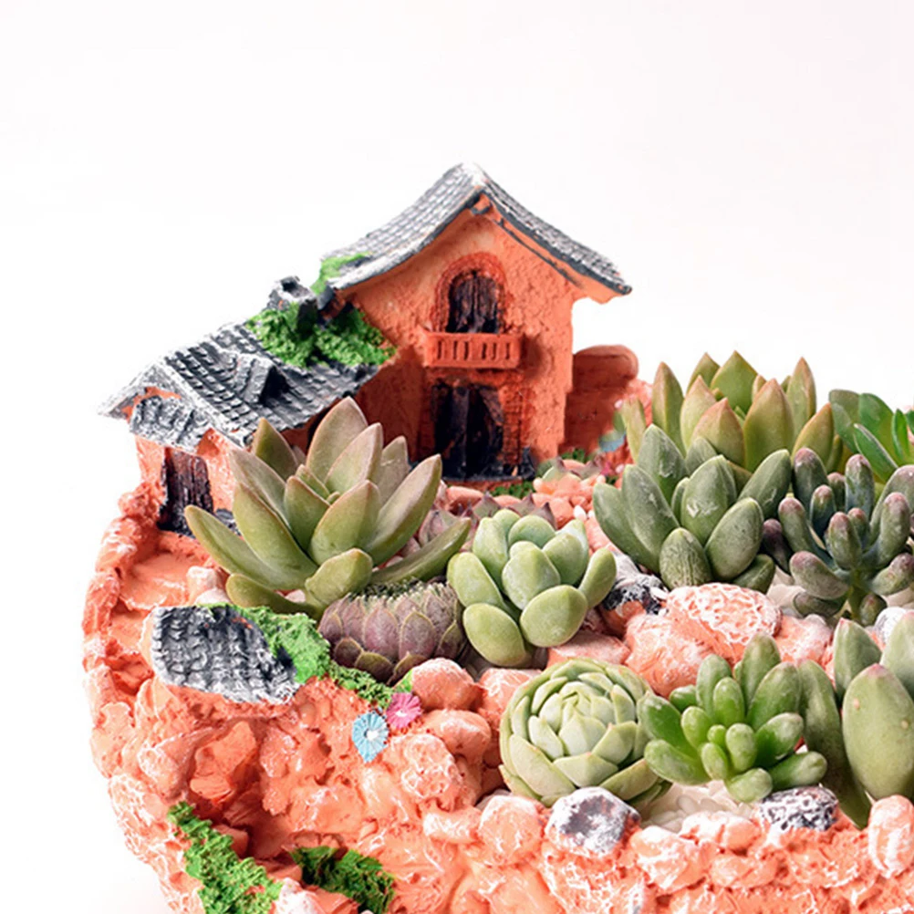 

Декоративные суккуленты из смолы, цветочный горшок, миниатюрный садовый горшок с желтым небом для внутреннего и наружного домашнего офиса, столешница