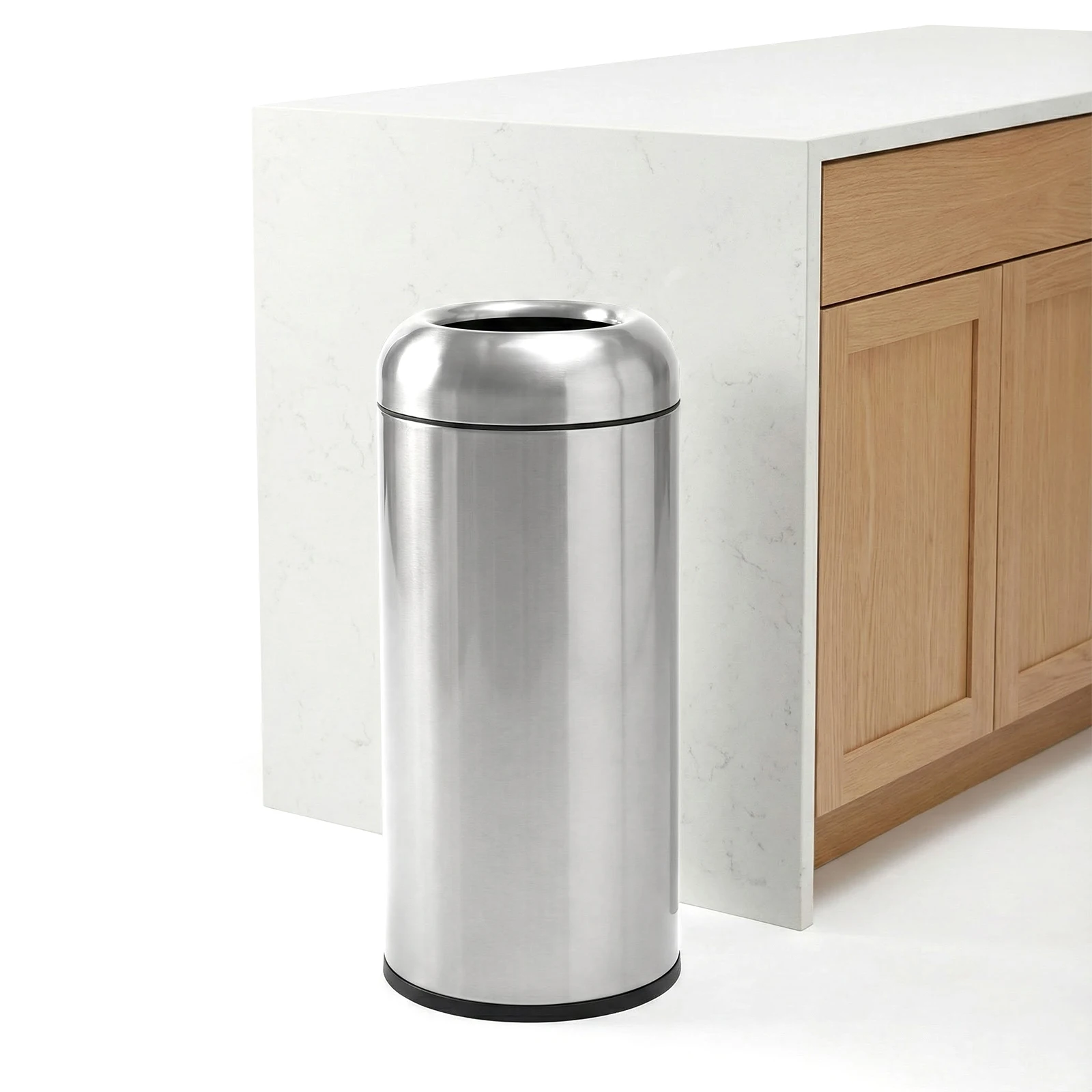 

16 Gallon Large Commercial Waste Bin with Detachable Lid Modern Garbage Can Wear Resist Open Commercial Trash Can for Indoor Use