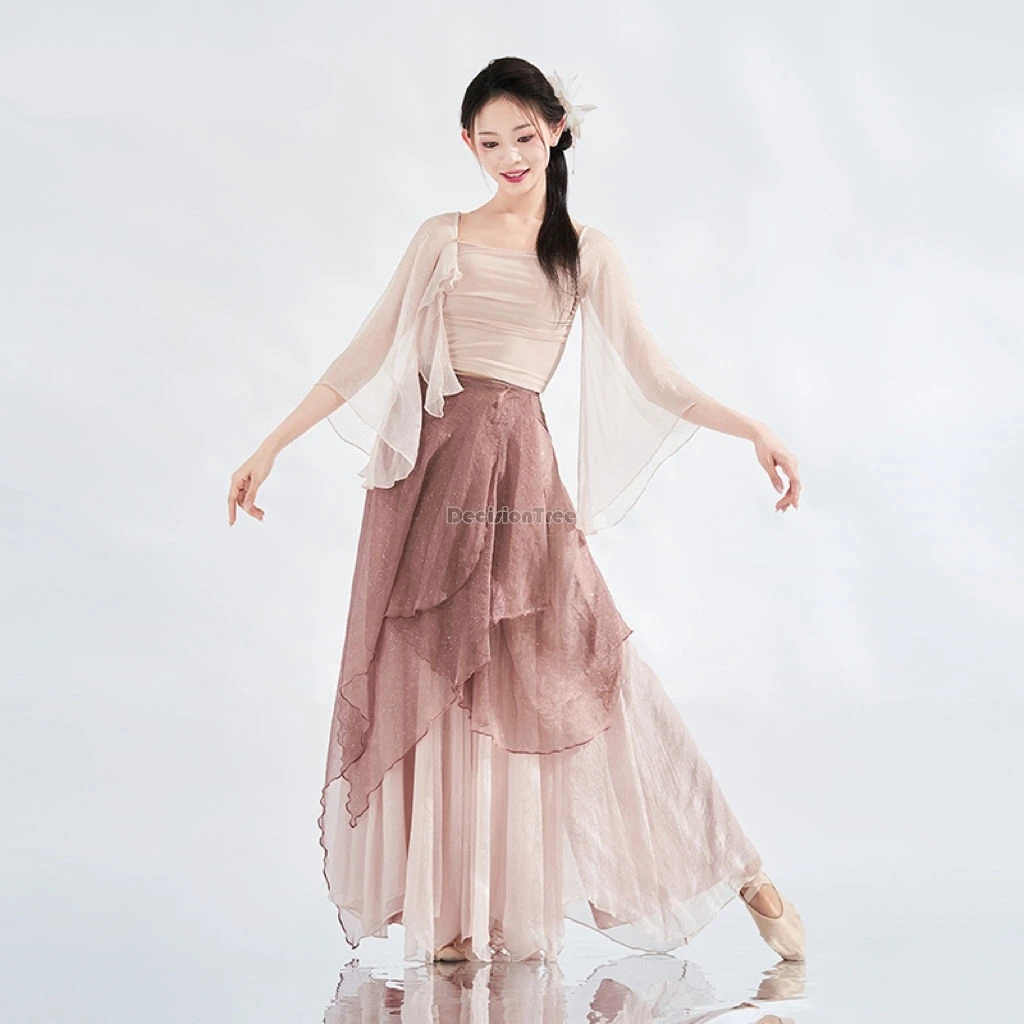 

2025 classical dance costumes summer chinese traditional gauze dance clothes loose chinese style gauze performance costumes