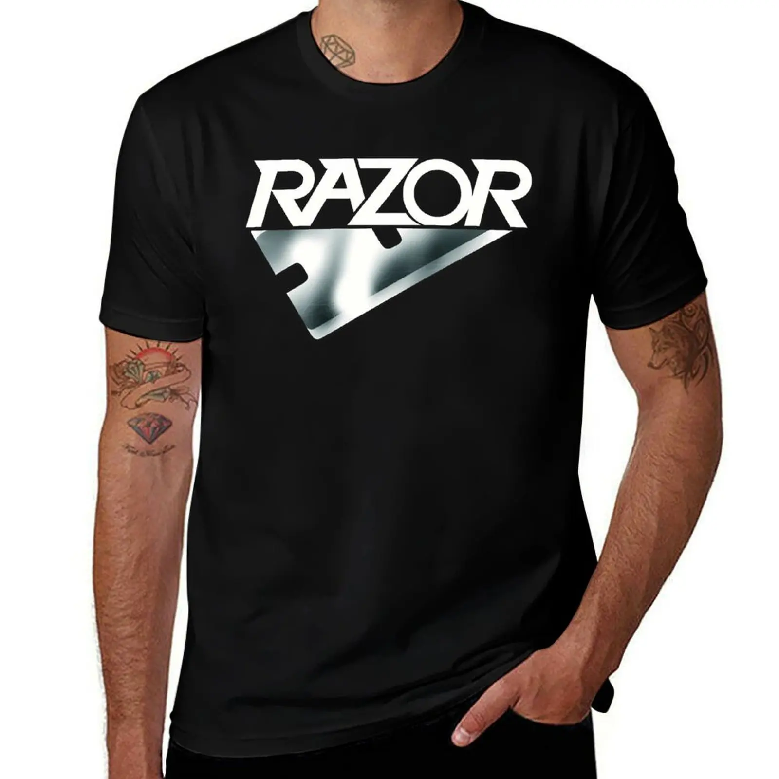 

Razor Rock Band Canadian T-Shirt cotton t shirt man t shirts for man pack white T-Shirt