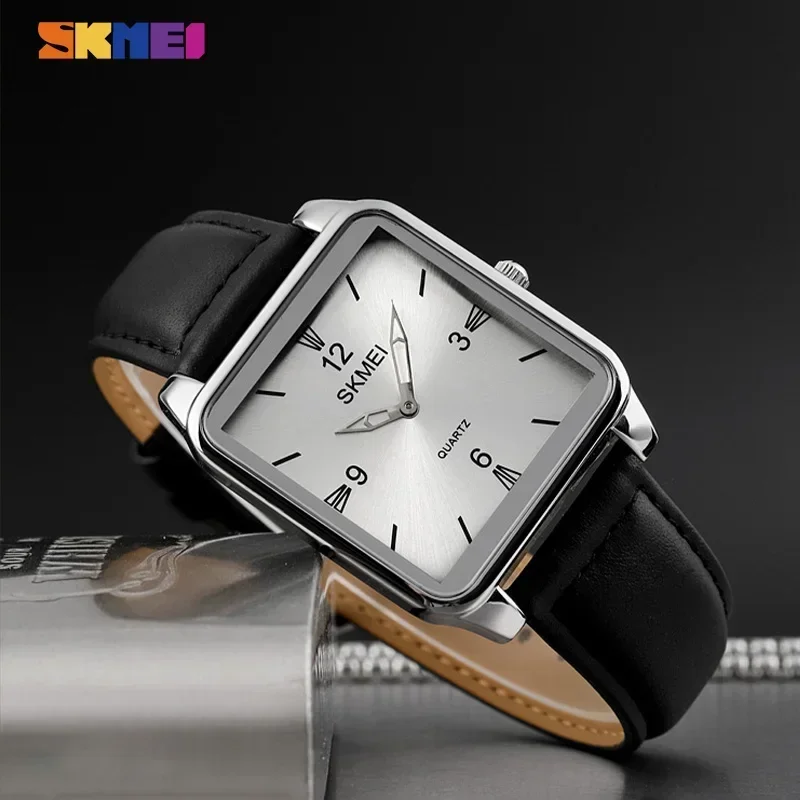 SKMEI Mens Quartz Wristwatches Waterproof Watches For Male Gift reloj hombre 1603 Fashion Square Dial Design Men Watch