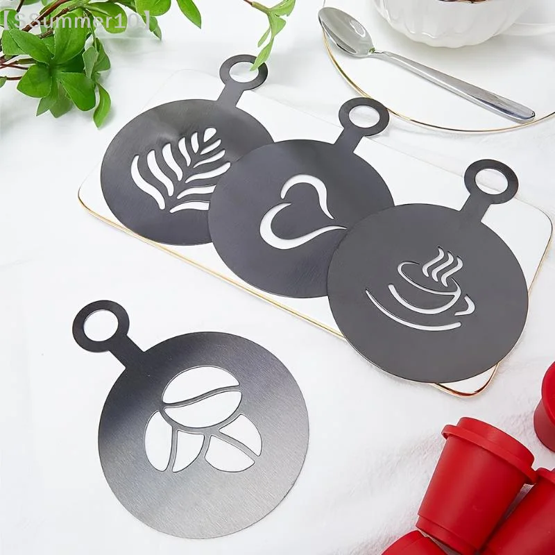 【SSummer10】4個/セット ステンレス鋼 コーヒース - Coffee Stencil Art のレビューと価格