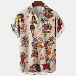 Costumi da strada estivi da uomo 3D camicia hawaiana scheletro Harajuku vestiti Dazn di colore Casual floreale di lusso di alta qualità