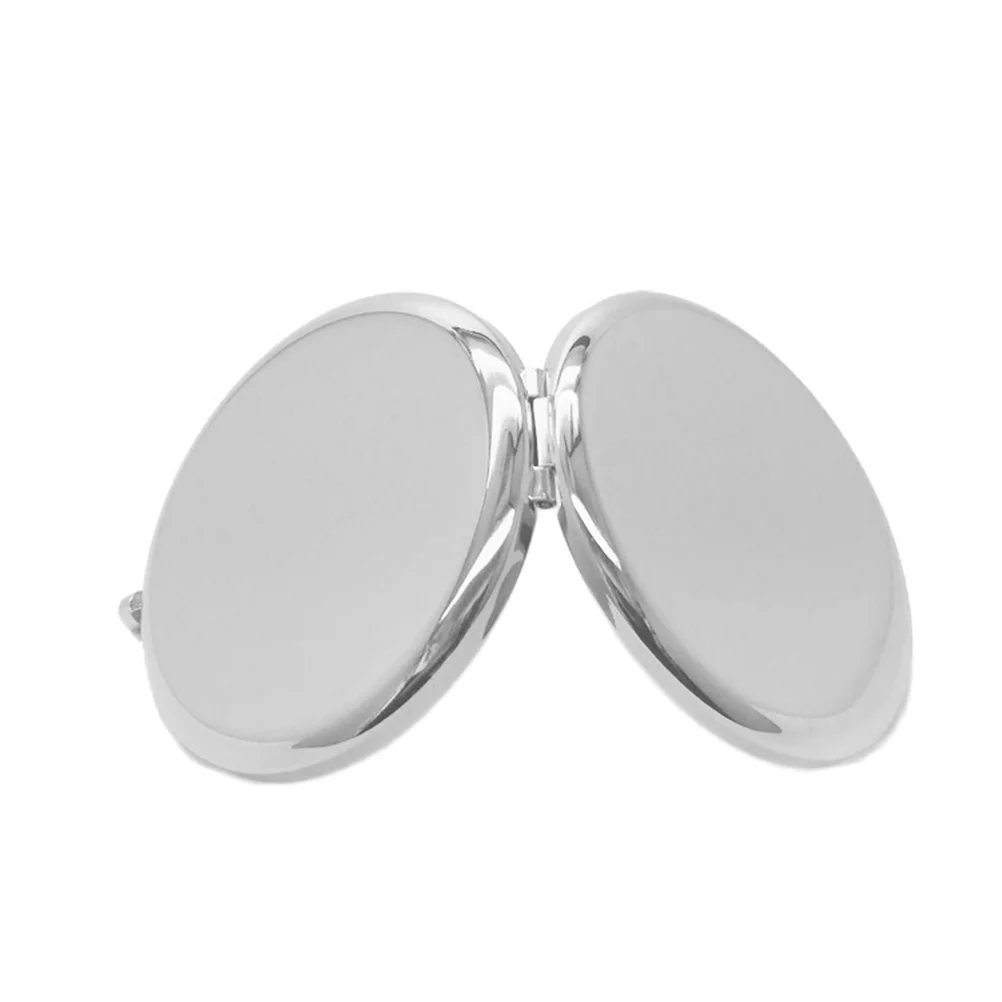 

Silver Folding Compact Pocket Makeup Mirror Double Sided Metal Frame Small Travel Portable High Definition Mirror