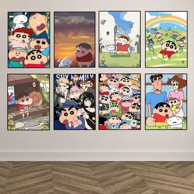 DIY Crayon Shin-chan Diamantmalerei Regenbogen-Sonnenuntergang Anime Handgemachte Kunst Exquisites Kreatives Geschenk Heimdekoration