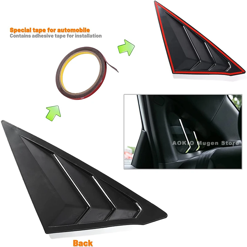 Rear Side Window Louvers Air Vent Scoop Shades Cover Blinds for Honda Civic 11th Gen Accessories 2022 2023 view 3