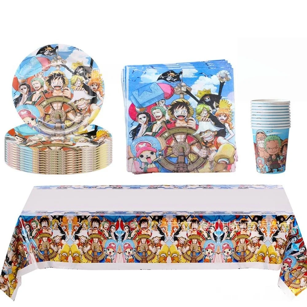 Manga One Piece Theme Birthday Celebration Decor Supplies Balloon Banner Cake Accessories Photo Booth Favor Presents
