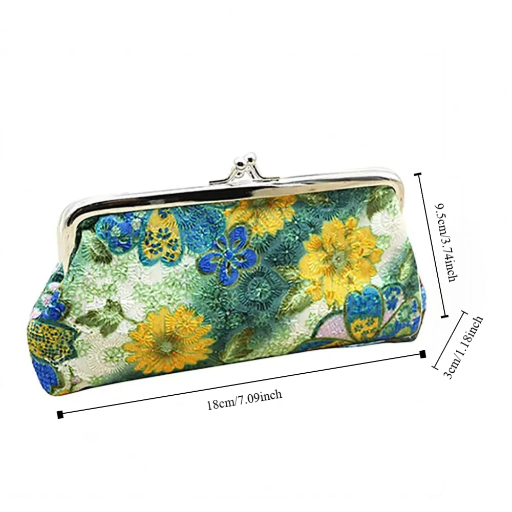 New Weave Cloth Embroidered Fabric Wallet Dacron Long Wallet Pocket Bag