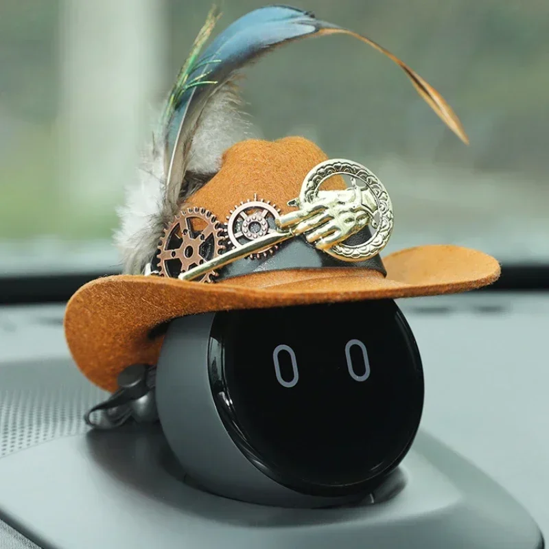 For NIO Nomi Hat Robot Es67et57 Decorative Car Center Console Ornament Western Cowboy Hat Cute Car Accessories Decoration