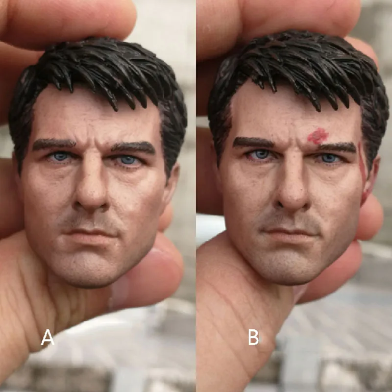 

Delicate Painting 1/6 Scale EDGE of TOM Tom Cruise Male Head Sculpt Carved Model for 12 inches Male Solider Action Figure