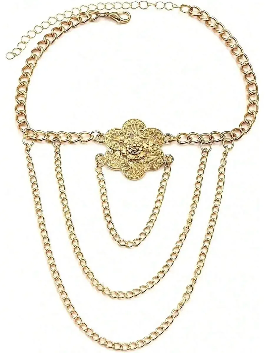 

Adjustable Flower Arm Cuff Chain Jewelry For Women Bohemian Body Accessory