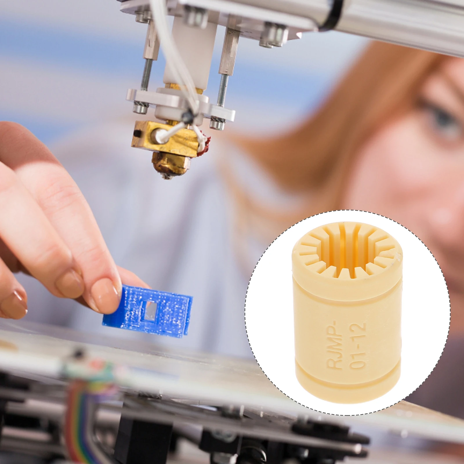 Sealed LM12UU Yellow Polymer Bearing for 3D Printer Linear Motion Bushing Solid Plastic Self Lubricating Easy Install